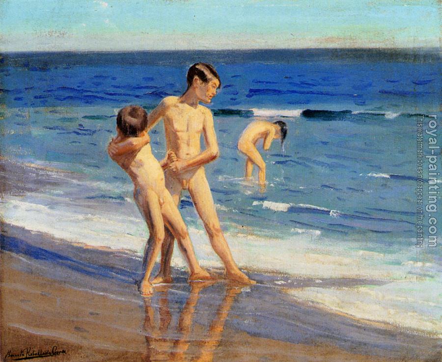 Benito Rebolledo Correa : Boys At The Beach